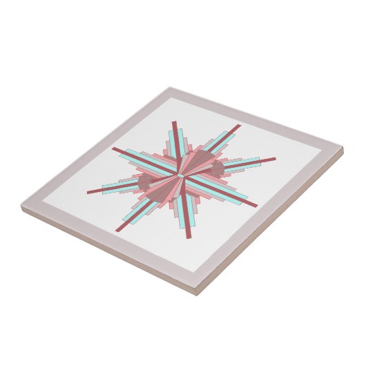 Carreau Éléments Art déco en rose foncé & bleu (Côté)