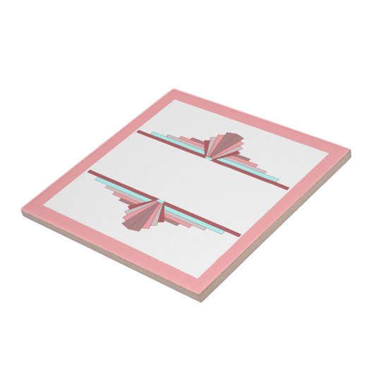 Carreau Éléments Art déco en rose foncé & bleu (Côté)