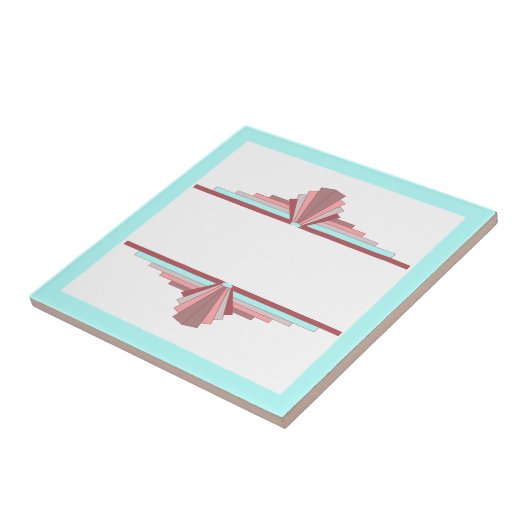 Carreau Éléments Art déco en rose foncé & bleu (Côté)