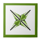 Carreau Éléments Art déco en vert mousse (Devant)