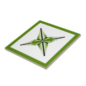 Carreau Éléments Art déco en vert mousse (Côté)