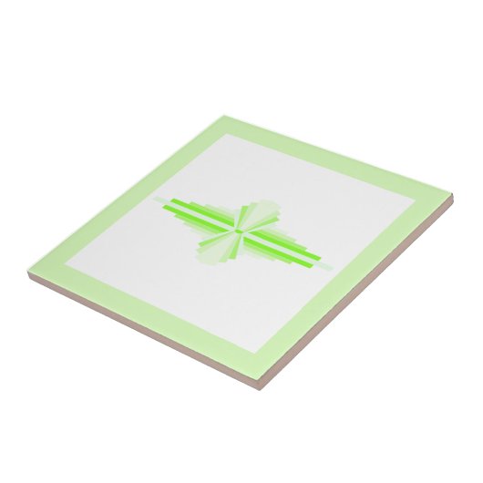 Carreau Eléments Art déco en vert tendre et citron vert (Côté)