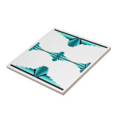 Carreau Éléments Art déco en vert turquoise (Côté)