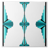 Carreau Éléments Art déco en vert turquoise (Devant)