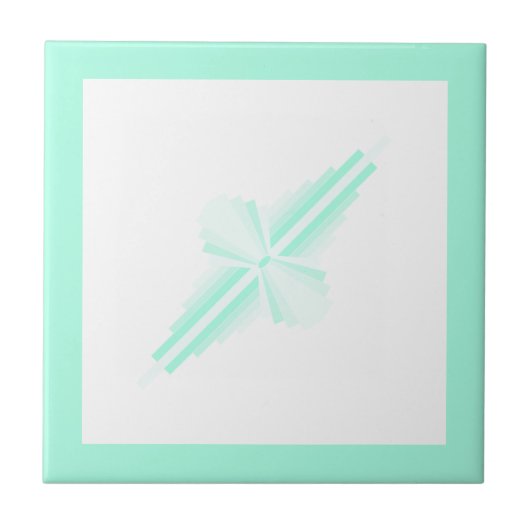 Carreau Éléments Art déco en vert turquoise doux (Devant)