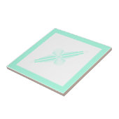 Carreau Éléments Art déco en vert turquoise doux (Côté)