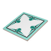 Carreau Éléments Art déco en vert turquoise et noir (Côté)
