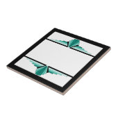 Carreau Éléments Art déco en vert turquoise et noir (Côté)