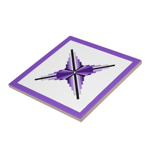 Carreau Éléments Art déco en violet (Côté)