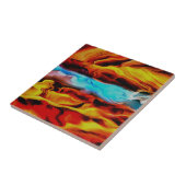 Carreau Eléments Chauds Et Froids Acrylique Verser Abstrai (Côté)