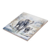 Carreau Elephant and Baby (Côté)