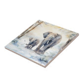 Carreau Elephant and Baby (Côté)