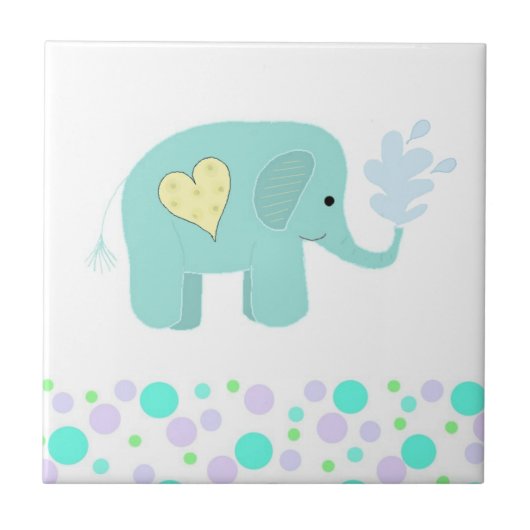 Carreau Éléphant avec des points (Devant)