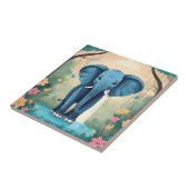 Carreau Eléphant Bébé Bleu Whimsical, (Côté)