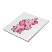 Carreau Eléphant Bébé Rose Cute Avec Amour (Côté)