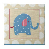 Carreau Eléphant bleu avec Pois blancs (Devant)