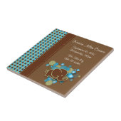 Carreau Éléphant bleu, vert et Brown de bébé de plaid (Côté)