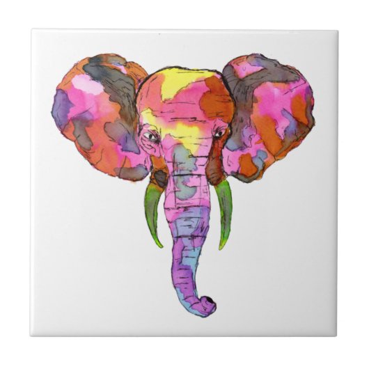 Carreau Eléphant coloré (Devant)