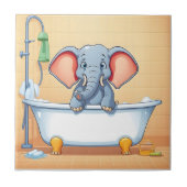 Carreau Eléphant dans le bain (Devant)