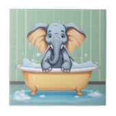 Carreau Eléphant dans le bain (Devant)