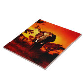 Carreau Éléphant de coucher du soleil (Côté)