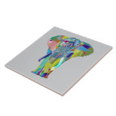 Carreau Éléphant de mandala couleur vibrant (Côté)
