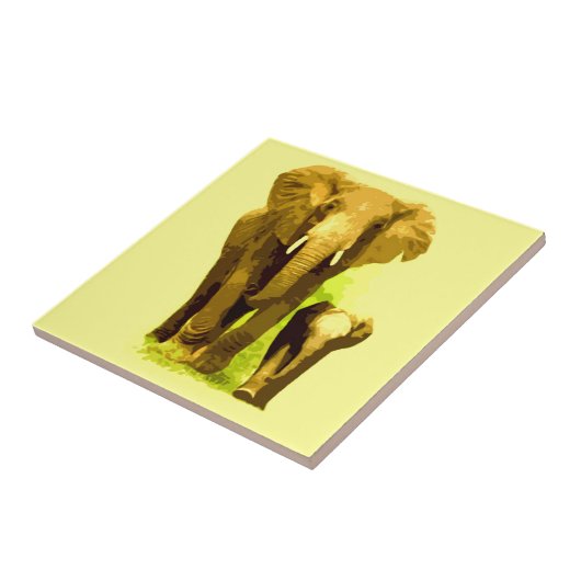 Carreau Eléphant et bébé Eléphant (Côté)