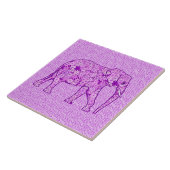 Carreau Eléphant fleur - améthyste violet (Côté)