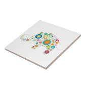 Carreau Éléphant fleuri (Côté)