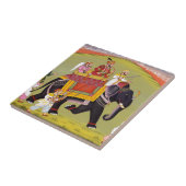 CARREAU ÉLÉPHANT INDIEN DE MAHARAJA ON ROYAL HUNT RIDING (Côté)