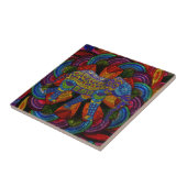 Carreau Éléphant Orné Coloré et Mandala (Côté)