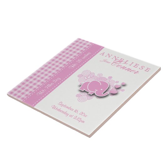 Carreau Éléphant rose et blanc de l'information de (Côté)