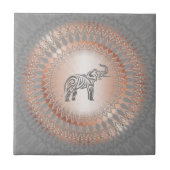 Carreau Eléphant rose Gold Grey Mandala (Devant)