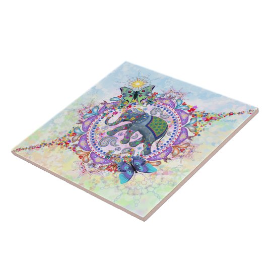 Carreau Éléphant sacré (Côté)