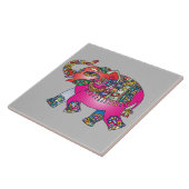 Carreau Éléphant vibrant de mandala de couleur (Côté)