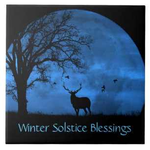Carreau Elk et Lune Solstice d'Hiver