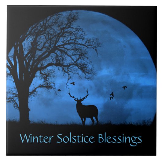 Carreau Elk et Lune Solstice d'Hiver  (Devant)
