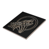 Carreau Emblème métallique tribal de loup d'hurlement (Côté)