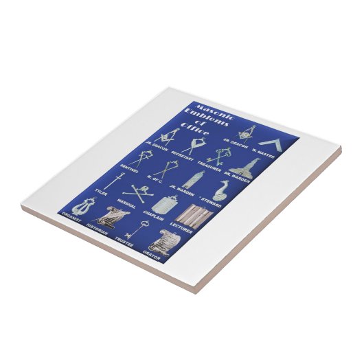 Carreau Emblèmes de maçons de bureau (Côté)