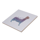 Carreau Embossed Indigo Gradient Paw Print Dog Outline (Côté)