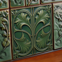 Emerald Elegance Carrelage Art Nouveau