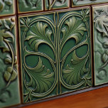 Carreau Emerald Elegance Carrelage Art Nouveau<br><div class="desc">Adorez votre espace avec la beauté intemporelle de notre céramique "Emerald Elegance". S'inspirant des formes gracieuses et des lignes fluides de l'Art Nouveau, cette tuile capture l'essence du design naturaliste. La palette enchanteresse va des verts émeraudes profonds à des notes subtiles de sauge et d'olive, revivifiées avec des accents dans...</div>