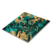 Carreau Emerald Green et Gold abstrait (Côté)