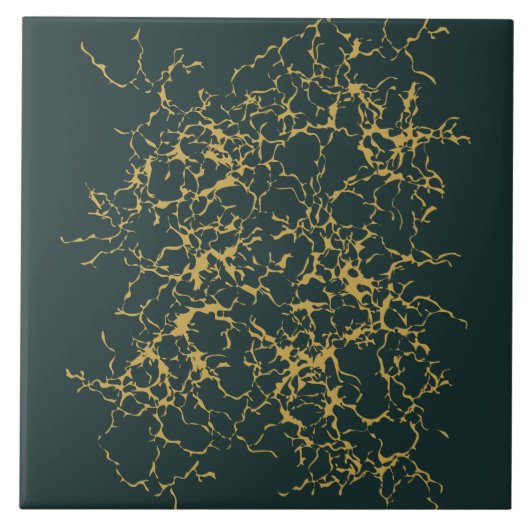 Carreau Emerald Green Gold Modern Abstrait  (Devant)