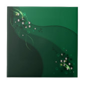 Carreau Émeraude Abstraite, présentation verte et ornement (Devant)