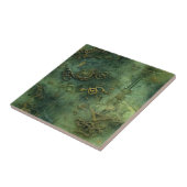 Carreau Émeraude Green Rustic Steampunk Horloge (10) (Côté)