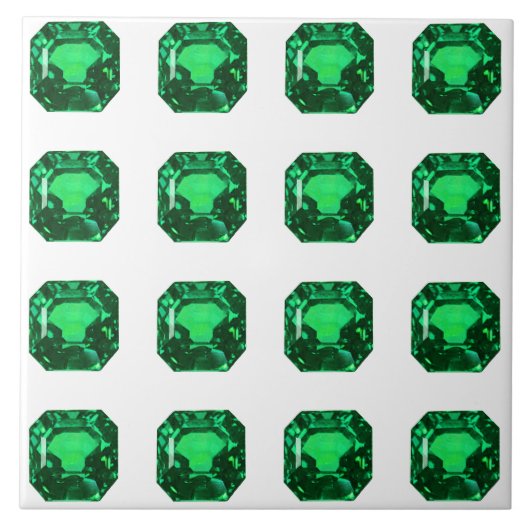Carreau Émeraude Motif verte (Devant)