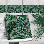 Carreau Emeraude profonde et perle Mosaïque de la feuille<br><div class="desc">Emeraude profonde et perle Mosaïque de la feuille Art</div>