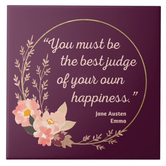 Carreau Emma De Jane Austen Citation I - Style Cute (Devant)