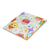 Carreau emoji anniversaire heureux (Côté)